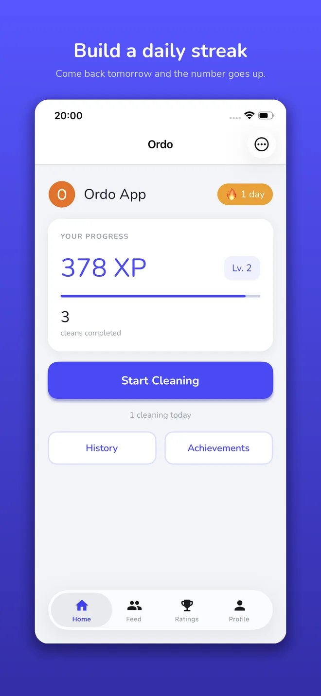 A daily streak counter with bonus XP